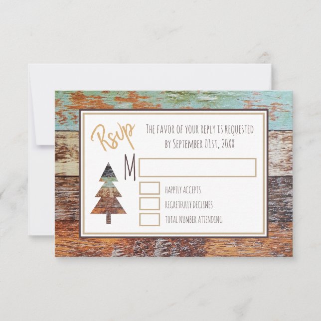 Tarjeta De Confirmación De Asistencia Winter Barn, Fiesta de Navidades (Anverso)