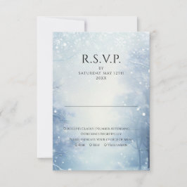 Tarjeta De Confirmación De Asistencia Winter Wonderland Forest Boda