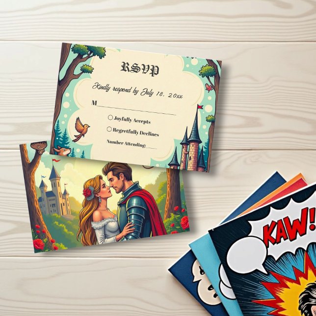 Tarjeta De Confirmación De Asistencia Woodland Enchanted Forest Castle Fairytale Boda (Subido por el creador)