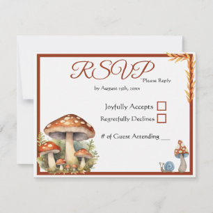 Tarjeta De Confirmación De Asistencia Woodland Mushroom Gender Neutral Baby Shower