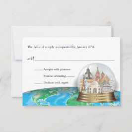 Tarjeta De Confirmación De Asistencia World Travel Bar Bat Mitzvah Snow Globe Reply