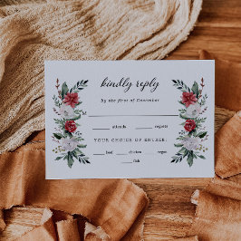 Tarjeta De Confirmación De Asistencia Wreath navidades | Elegante entrada Boda de vacaci