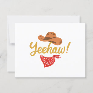 Tarjeta De Confirmación De Asistencia Yeehaw Cowboy Cowgirl Rodeo de campo occidental