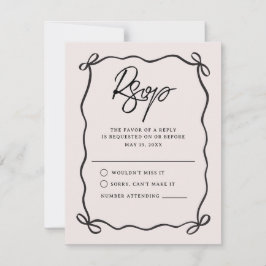 Tarjeta De Confirmación De Asistencia Yendo a la Capilla Coquette Bow Boda