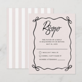 Tarjeta De Confirmación De Asistencia Yendo a la Capilla Coquette Bow Boda