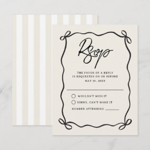Tarjeta De Confirmación De Asistencia Yendo a la Capilla Coquette Bow Boda