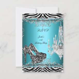Tarjeta De Confirmación De Asistencia Zapatos de fiesta con estampado de cebra y leopard