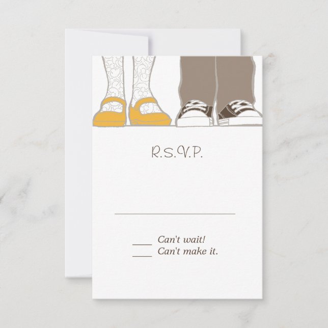 Tarjeta De Confirmación De Asistencia Zapatos y zapatillas de mujer Boda ilustrado (Anverso)