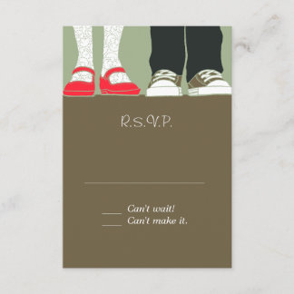 Tarjeta De Confirmación De Asistencia Zapatos y zapatillas de mujer Boda ilustrado (Camo