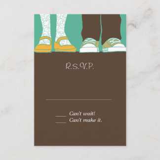 Tarjeta De Confirmación De Asistencia Zapatos y zapatillas de mujer Boda ilustrado (Mint