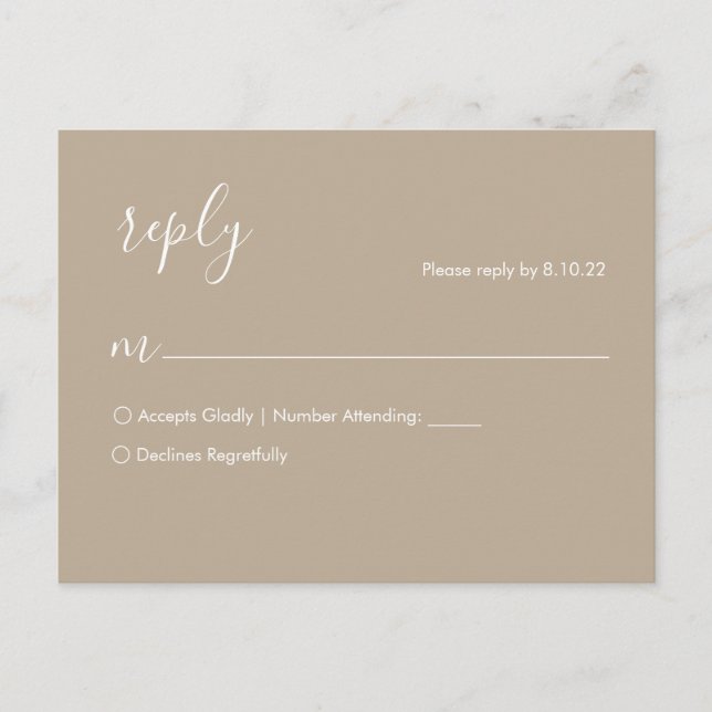 Tarjeta de confirmación de boda boho postcard (Anverso)