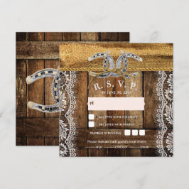 Tarjeta de confirmación de boda campestre occident