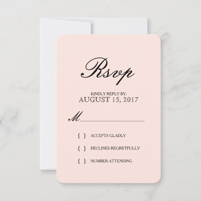 Tarjeta de confirmación de boda con tipografía ele (Anverso)