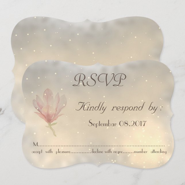 Tarjeta de confirmación de boda Elegant Chic Magno (Anverso / Reverso)