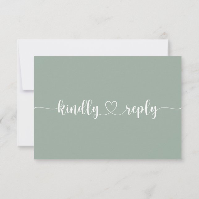 Tarjeta de confirmación de boda floral sonrojada (Reverso)