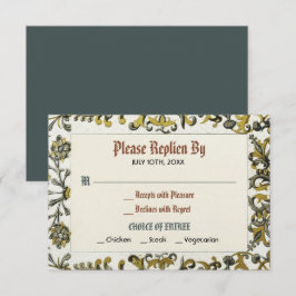 Tarjeta de confirmación de boda real del Renacimie