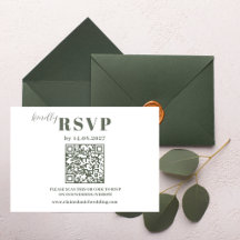 Tarjeta de confirmación de boda verde sage minimal