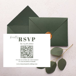 Tarjeta de confirmación de boda verde sage minimal