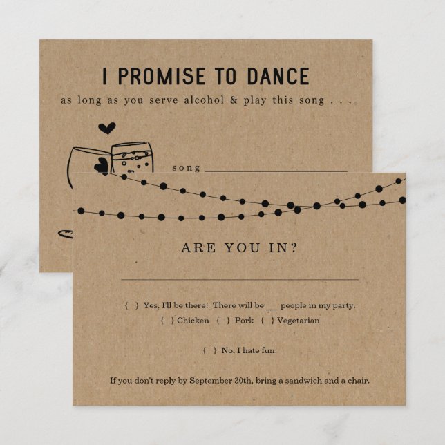 Tarjeta de confirmación de invitación divertida co (Anverso / Reverso)