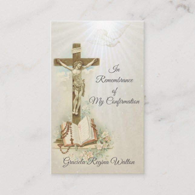 Tarjeta de confirmación de Keepsake Sacrament (Anverso)