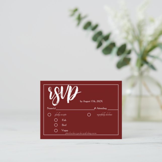 Tarjeta de confirmación de tarjeta RSVP Minimalist (Anverso de pie)