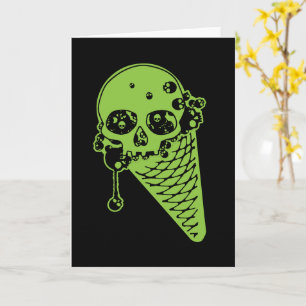 Tarjeta de cono de helado de veneno verde