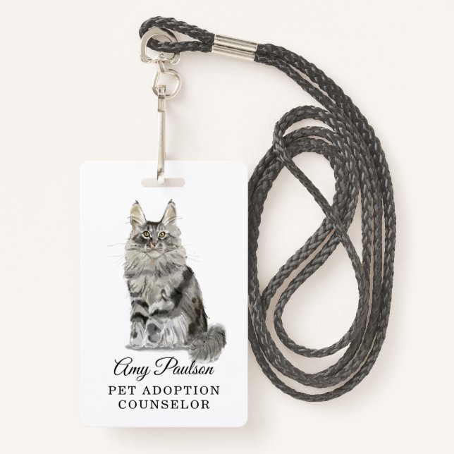 Tarjeta de consejero de adopción mascota (Anverso son cordón)