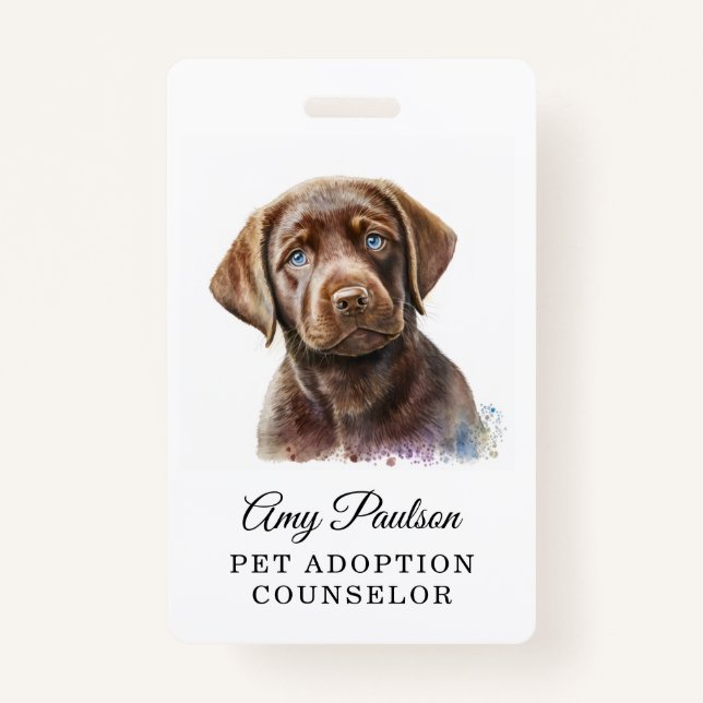 Tarjeta de consejero de adopción mascota (Reverso)