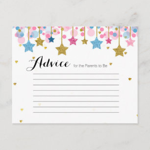 Tarjeta de consejo azul rosa Twinkle Twinkle Baby 