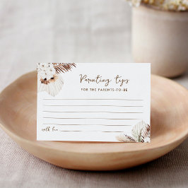 Tarjeta de consejo Baby Shower de consejos para pa