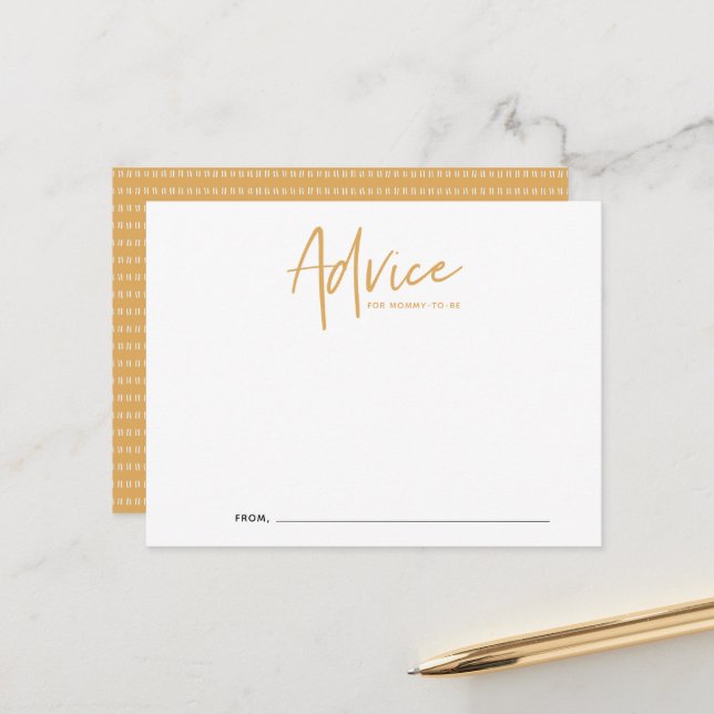 Tarjeta de consejo Baby Shower de guión Boho (Anverso/Reverso In Situ)