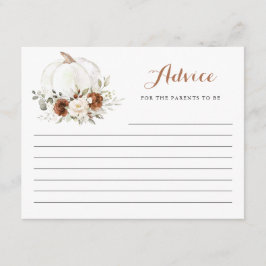 Tarjeta de consejo Baby Shower de la calabaza de c