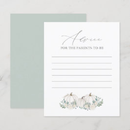 Tarjeta de consejo Baby Shower de la Calabaza de V