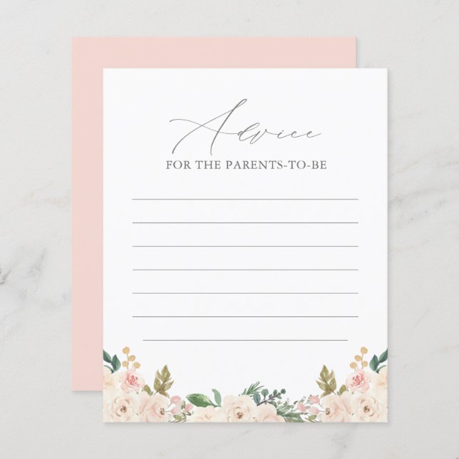 Tarjeta de consejo Baby Shower de la Calabaza de V (Anverso / Reverso)