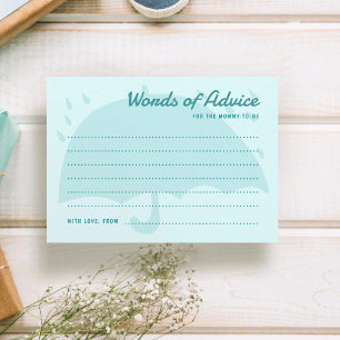 Tarjeta de consejo Baby Shower de la lluvia simple