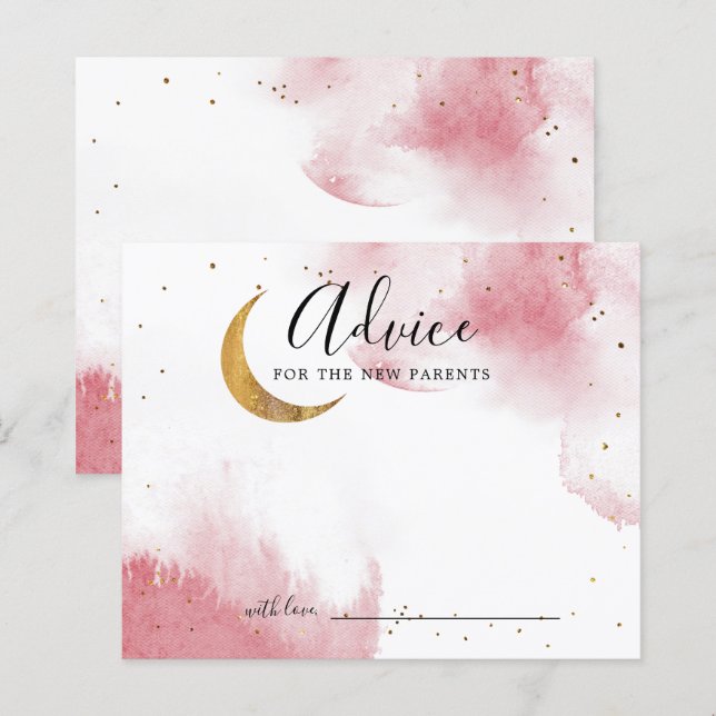 Tarjeta de consejo Baby Shower de las estrellas de (Anverso / Reverso)