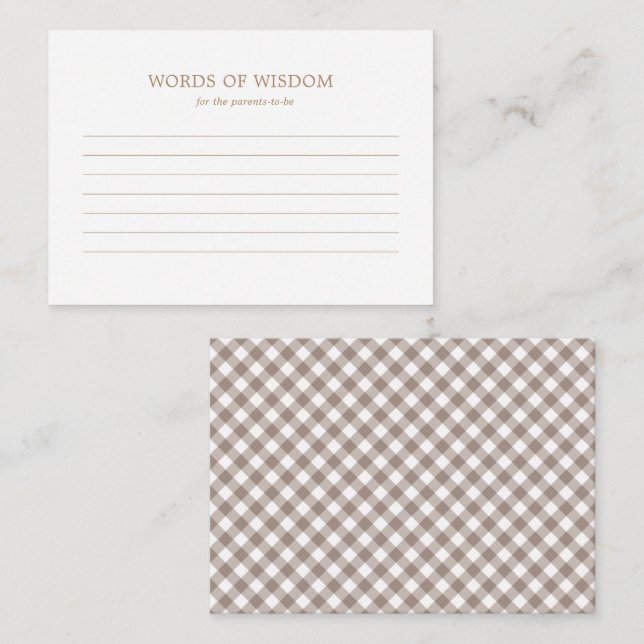 Tarjeta de consejo - Baby Shower de otoño rústico (Anverso / Reverso)