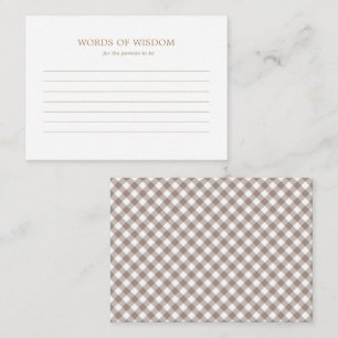 Tarjeta de consejo - Baby Shower de otoño rústico