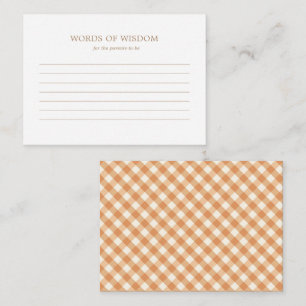 Tarjeta de consejo - Baby Shower de otoño rústico