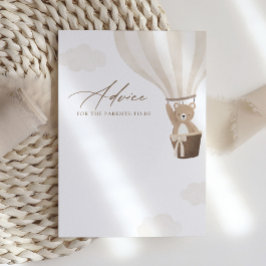 Tarjeta de consejo Baby Shower de Teddy Bear Hot A