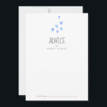 Tarjeta de consejo Baby Shower de Watercolor Heart<br><div class="desc">Esta tarjeta de consejo para bebés de corazones acuáticos es perfecta para una simple ducha para bebés y puede usarse para cualquier evento. El diseño es dulce, con una acuarela de colores pastel y tonos azul oscuro, azul intenso, azul claro y verde azulado. Estas tarjetas de consejo pueden utilizarse como...</div>