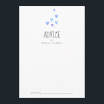 Tarjeta de consejo Baby Shower de Watercolor Heart<br><div class="desc">Esta tarjeta de consejo para bebés de corazones acuáticos es perfecta para una simple ducha para bebés y puede usarse para cualquier evento. El diseño es dulce, con una acuarela de colores pastel y tonos azul oscuro, azul intenso, azul claro y verde azulado. Estas tarjetas de consejo pueden utilizarse como...</div>