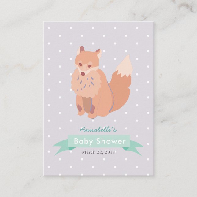 Tarjeta de consejo Baby Shower de Woodland Fox par (Anverso)