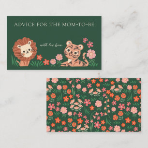 Tarjeta de consejo Baby Shower del tigre de león a
