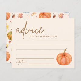 Tarjeta de consejo Baby Shower Fall Boho Pumpkin
