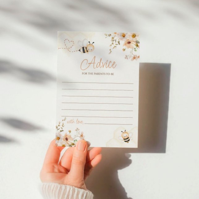 Tarjeta de consejo Baby Shower Floral Honey Bee (Subido por el creador)
