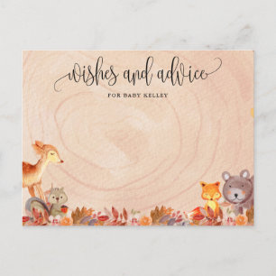 Tarjeta de consejo Baby Shower para animales de Wo