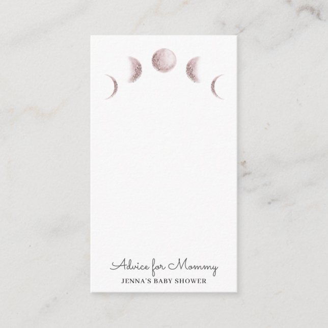 tarjeta de consejo Baby Shower para las fases de l (Anverso)