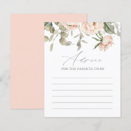 Tarjeta de consejo Baby Shower para mariposa rosa