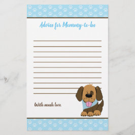 Tarjeta de consejo Baby Shower para perros con pip